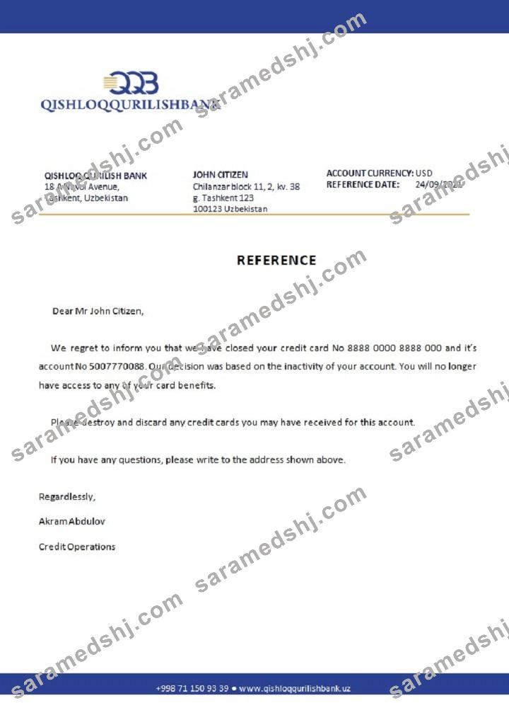 Uzbekistan_Qishloq Qurilish Bank_closure reference